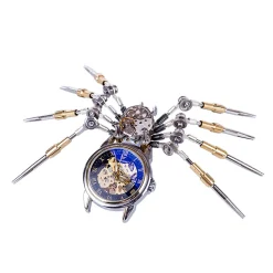 3D Puzzle Model Kit Spider Shaped Mechanical Clock Model Creative Gift
