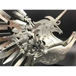 3D Stainless Steel Mechanical Unicorn DIY Assembly Model Kit, Desktop Decoration Gift for Adults and Collectors