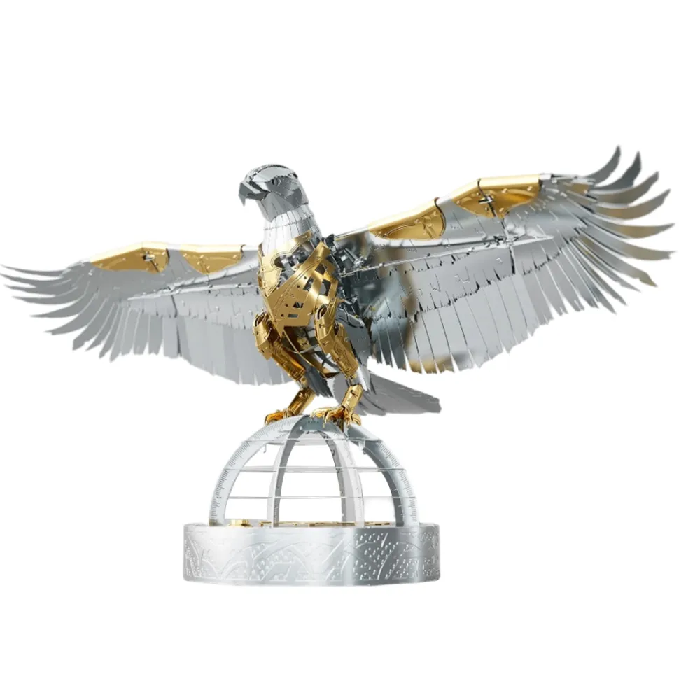 3D Stainless Steel Mechanical Eagle DIY Assembly Model Kit, Desktop for Adults and Collectors (247+PCS)