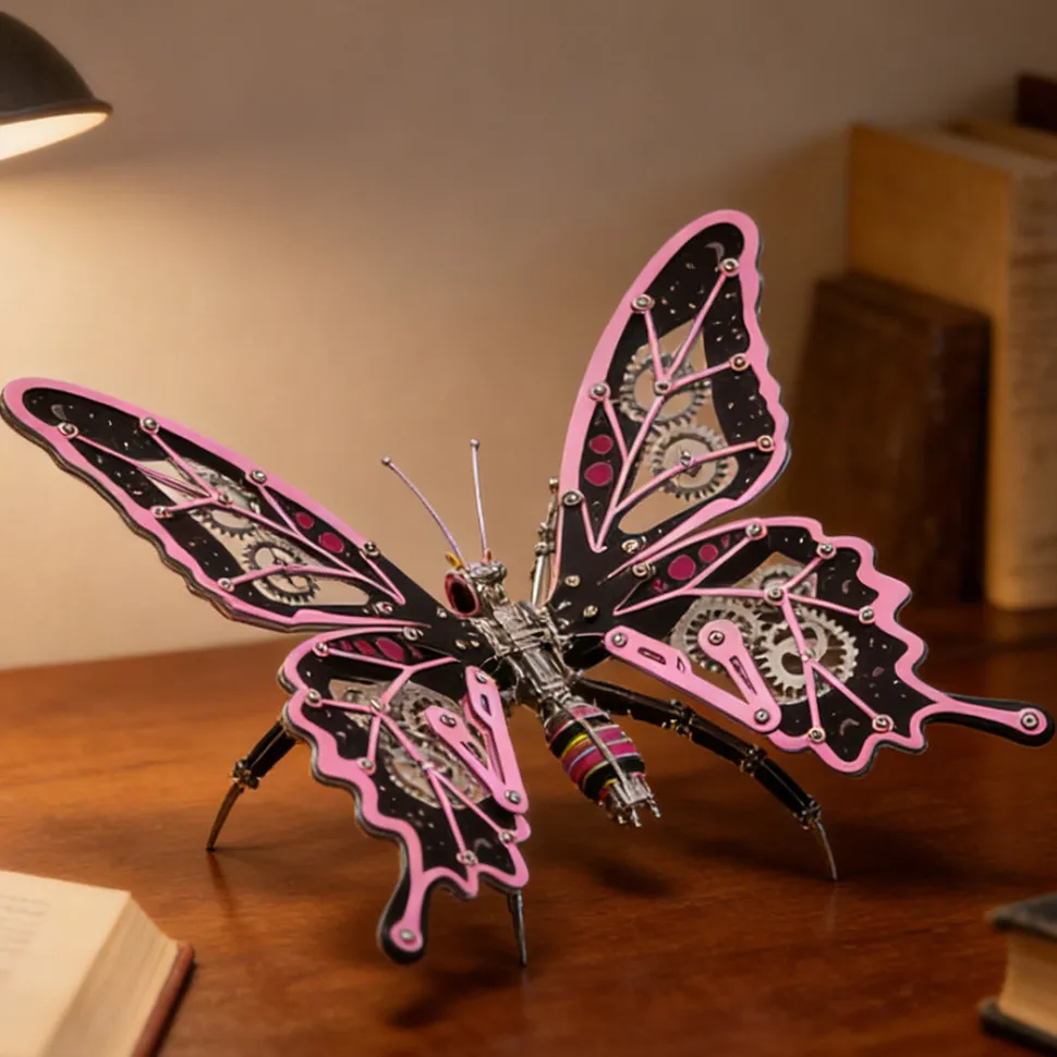 3D Steampunk Metal Mechanical Butterfly Model Kit-100+PCS