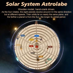 3D Wooden Mechanical Orrery Solar System Model Kit, DIY STEM Educational Desktop Display (413PCS)