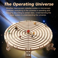 3D Wooden Mechanical Orrery Solar System Model Kit, DIY STEM Educational Desktop Display (413PCS)