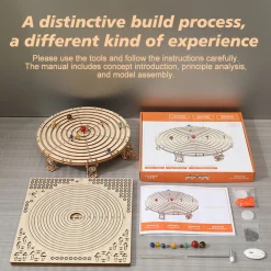 3D Wooden Mechanical Orrery Solar System Model Kit, DIY STEM Educational Desktop Display (413PCS)