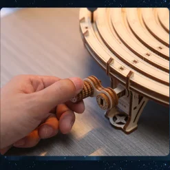 3D Wooden Mechanical Orrery Solar System Model Kit, DIY STEM Educational Desktop Display (413PCS)
