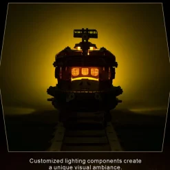 3D Wooden Steampunk Victorian Steam Train Model Building Kit 800+PCS with Led Light