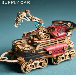 3D Wooden Steampunk Victorian Steam Train Model Building Kit 800+PCS with Led Light