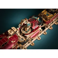 3D Wooden Steampunk Victorian Steam Train Model Building Kit 800+PCS with Led Light