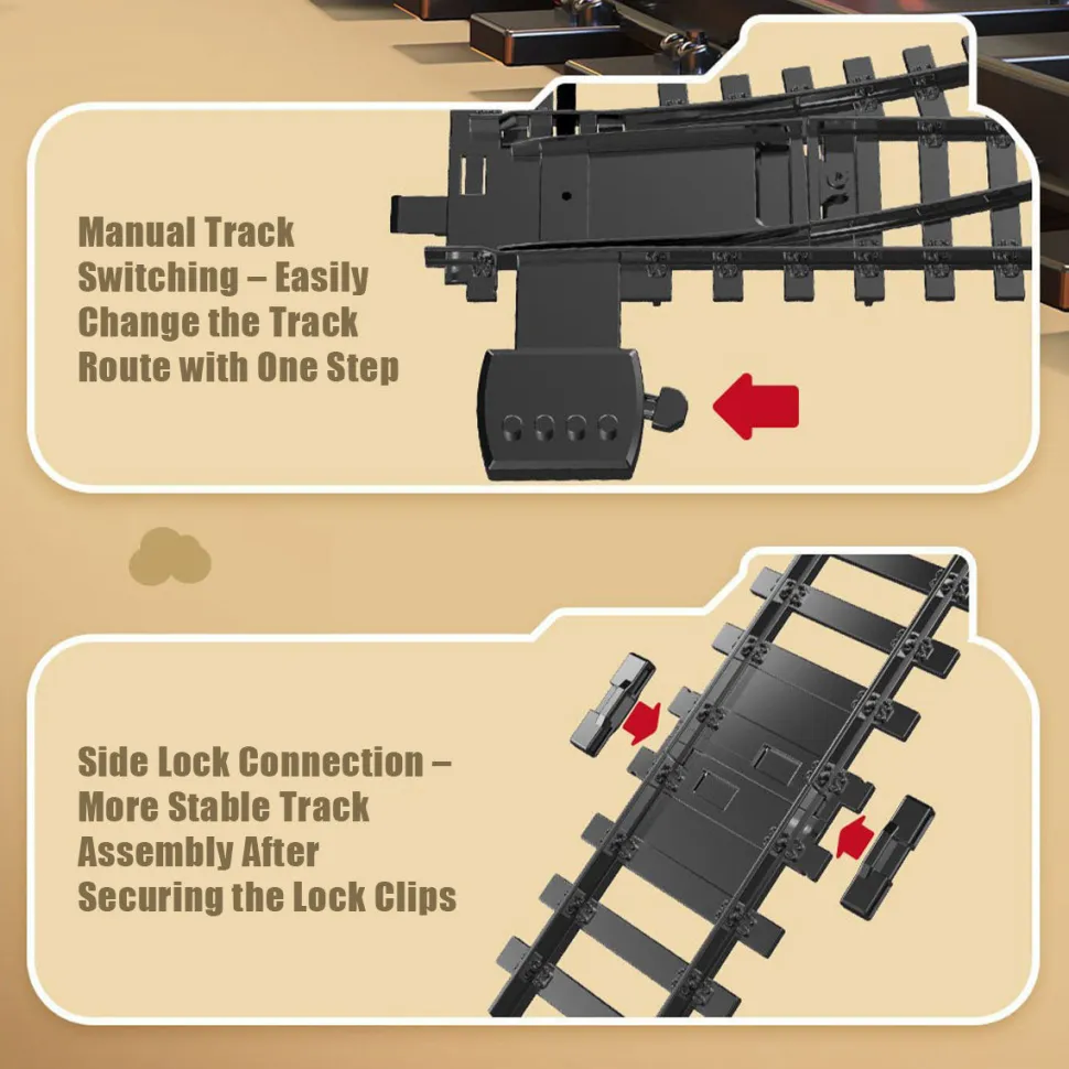 Electric RC Christmas Train Set Model with Carriage and Long Track - Gift for Boys and Girls