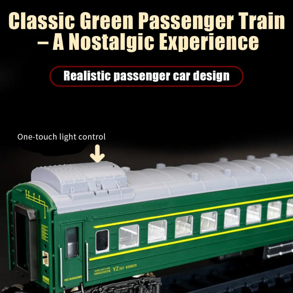 Electric RC Christmas Train Set Model with Carriage and Long Track - Gift for Boys and Girls