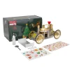 ENJOMOR Antique Metal Steam-Powered Car Model Retro Steam Engine Model Car STEM Toy Christmas Gift Collection