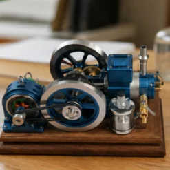 ENJOMOR Antique Working 4-Stroke Internal Combustion Gas Engine Model Horizontal Stationary Engine with Evaporative Water Cooling System
