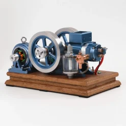 ENJOMOR Antique Working 4-Stroke Internal Combustion Gas Engine Model Horizontal Stationary Engine with Evaporative Water Cooling System