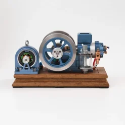 ENJOMOR Antique Working 4-Stroke Internal Combustion Gas Engine Model Horizontal Stationary Engine with Evaporative Water Cooling System