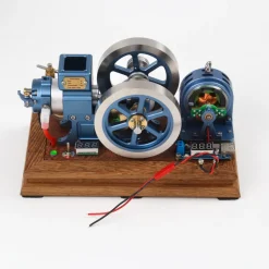 ENJOMOR Antique Working 4-Stroke Internal Combustion Gas Engine Model Horizontal Stationary Engine with Evaporative Water Cooling System
