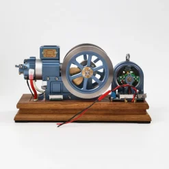 ENJOMOR Antique Working 4-Stroke Internal Combustion Gas Engine Model Horizontal Stationary Engine with Evaporative Water Cooling System