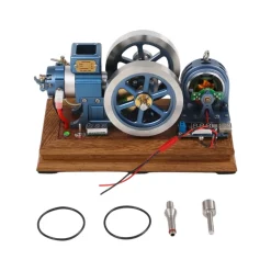 ENJOMOR Antique Working 4-Stroke Internal Combustion Gas Engine Model Horizontal Stationary Engine with Evaporative Water Cooling System