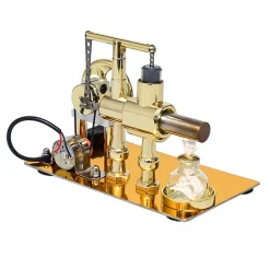 ENJOMOR Balance Single-cylinder Hot Air Stirling Engine Model with USB Light - Gift Collection