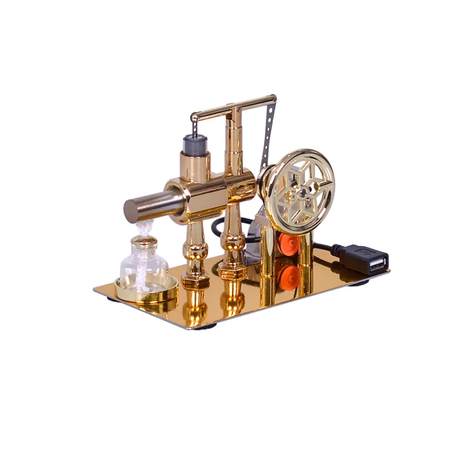 ENJOMOR Balance Single-cylinder Hot Air Stirling Engine Model with USB Light - Gift Collection