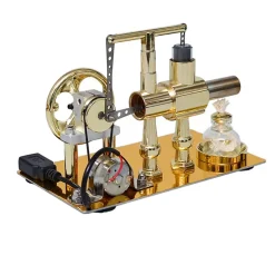 ENJOMOR Balance Single-cylinder Hot Air Stirling Engine Model with USB Light - Gift Collection