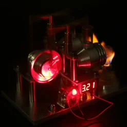 ENJOMOR Balance Type 2 Cylinder Hot Air Stirling Engine Generator Model with LED Bulb and Voltage Meter - STEM Toy