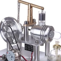 ENJOMOR Balance Type Hot Air Stirling Engine Generator Model with Voltage Digital Display Meter and LED Bulb - STEM Toy