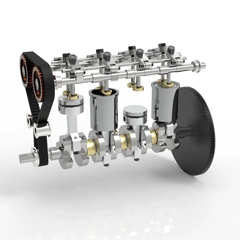 Enjomor 36cc DOHC Engine Double Overhead Camshaft Engine 4-cylinder 8-valve Inline 4-stroke Water-cooled Gasoline Engine with Twin Overhead Camshafts