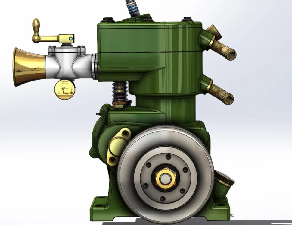 ENJOMOR 10cc Flathead Engine Single Cylinder 4 Stroke L Head Sidevalve Engine Water-cooled Gasoline Engine Internal Combustion Engine