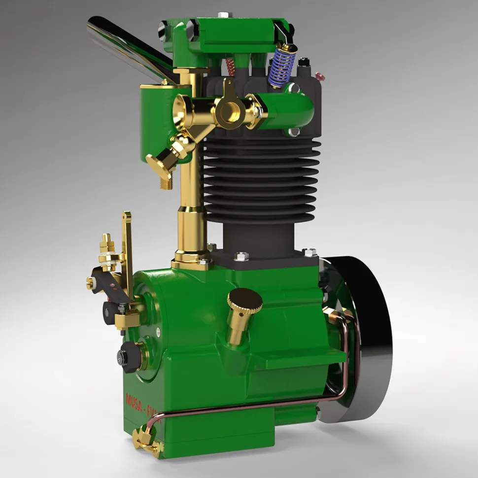 ENJOMOR 10cc Flathead Engine Single Cylinder 4 Stroke L Head Sidevalve Engine Water-cooled Gasoline Engine Internal Combustion Engine