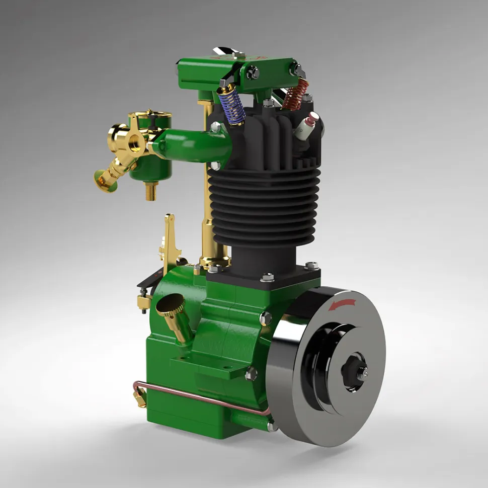 ENJOMOR 10cc Flathead Engine Single Cylinder 4 Stroke L Head Sidevalve Engine Water-cooled Gasoline Engine Internal Combustion Engine