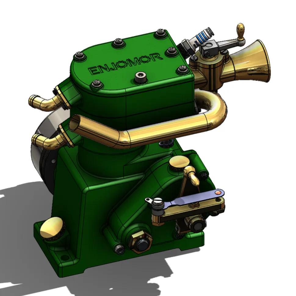 ENJOMOR 10cc Flathead Engine Single Cylinder 4 Stroke L Head Sidevalve Engine Water-cooled Gasoline Engine Internal Combustion Engine