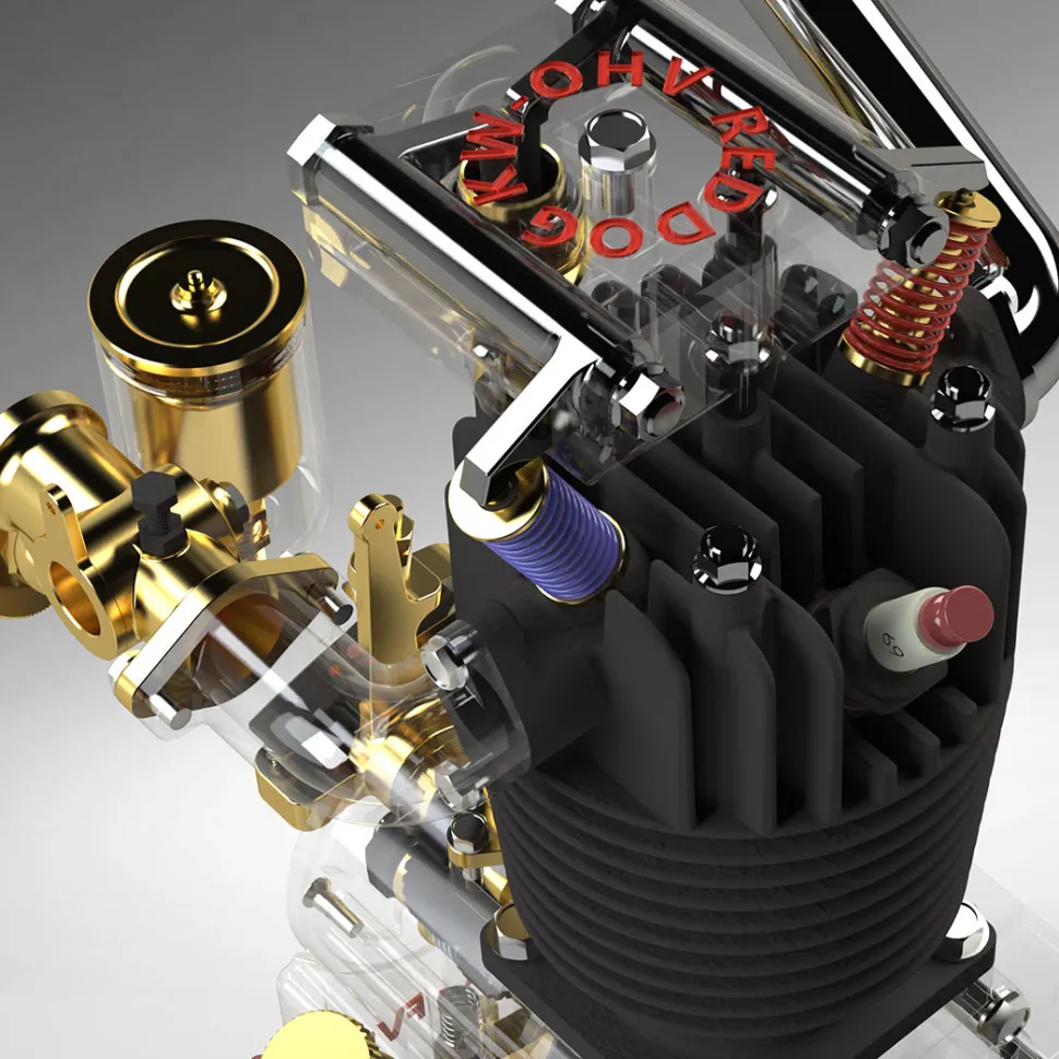 ENJOMOR 10cc Flathead Engine Single Cylinder 4 Stroke L Head Sidevalve Engine Water-cooled Gasoline Engine Internal Combustion Engine
