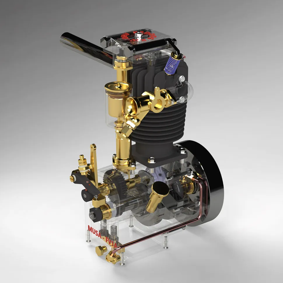 ENJOMOR 10cc Flathead Engine Single Cylinder 4 Stroke L Head Sidevalve Engine Water-cooled Gasoline Engine Internal Combustion Engine