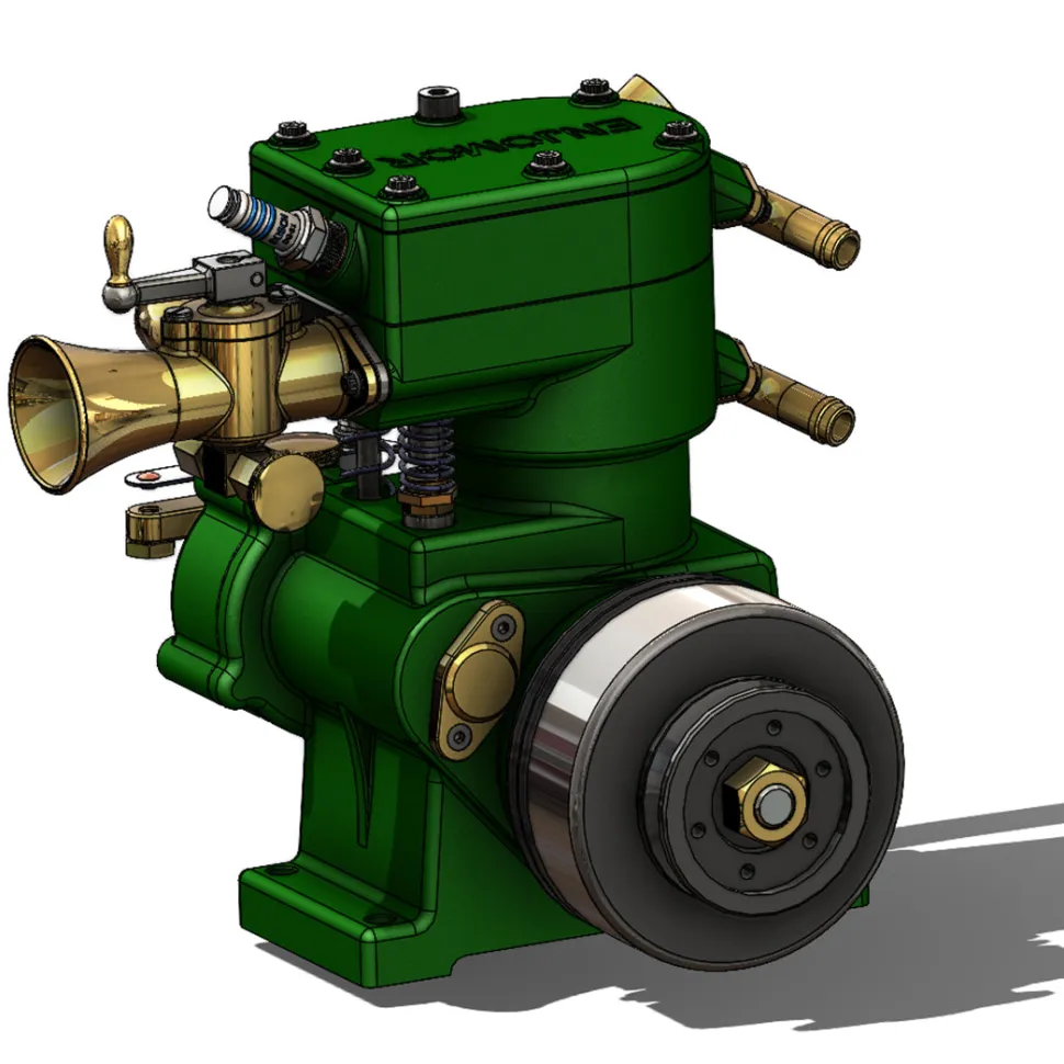 ENJOMOR 10cc Flathead Engine Single Cylinder 4 Stroke L Head Sidevalve Engine Water-cooled Gasoline Engine Internal Combustion Engine