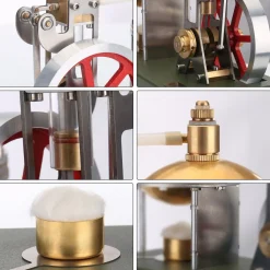 ENJOMOR DIY Assembly Steam Engine Kit Retro Vertical with Spherical Boiler DIY KIT