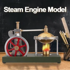 ENJOMOR DIY Assembly Steam Engine Kit Retro Vertical with Spherical Boiler DIY KIT