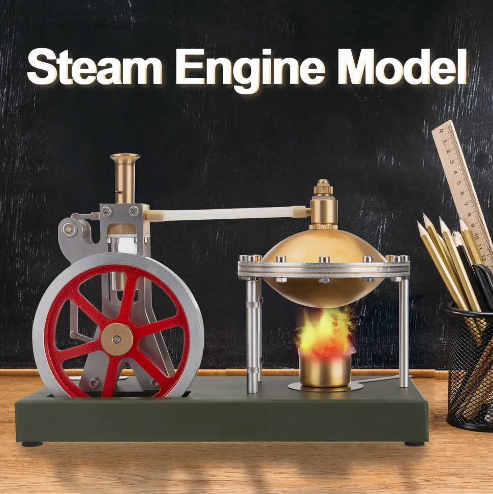 ENJOMOR DIY Assembly Steam Engine Kit Retro Vertical with Spherical Boiler DIY KIT