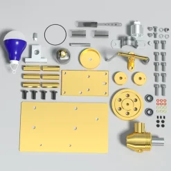 ENJOMOR DIY Stirling Engine Model Kit - Metal Balance Hot Air Stirling Engine Model Educational Toy