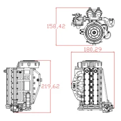 ENJOMOR GS-L6 1/5 Scale 28CC Inline 6-Cylinder DOHC 4-Stroke Water-Cooled Gasoline IC Engine Model