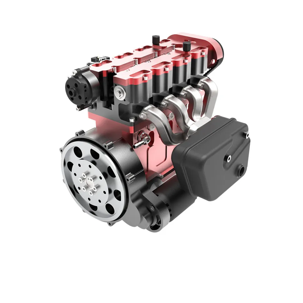 ENJOMOR L4 Engine GS-L4 36cc DOHC Inline 4 Cylinder 4 Stroke Water-Cooled L4 RC Gasoline Engine Model that Works - Speed Up to 12,000rpm
