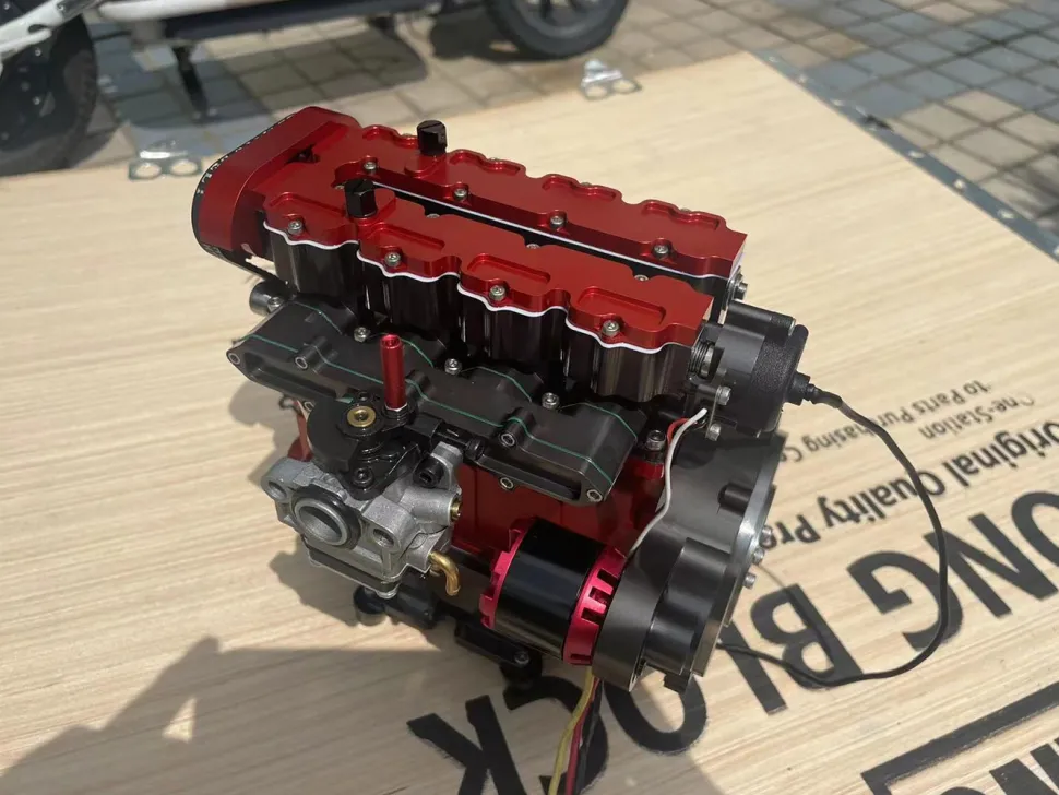 ENJOMOR L4 Engine GS-L4 36cc DOHC Inline 4 Cylinder 4 Stroke Water-Cooled L4 RC Gasoline Engine Model that Works - Speed Up to 12,000rpm