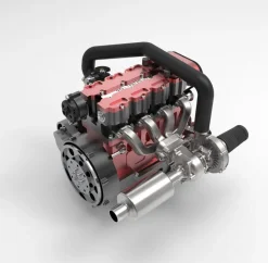 ENJOMOR L4 Engine GS-L4 36cc DOHC Inline 4 Cylinder 4 Stroke Water-Cooled L4 RC Gasoline Engine Model that Works - Speed Up to 12,000rpm