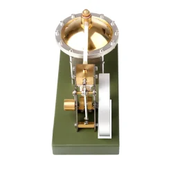ENJOMOR Retro Metal Steam Engine with Boiler - Vertical Transparent Cylinder Steam Engine Model - STEM Toy