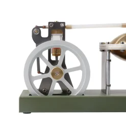 ENJOMOR Retro Metal Steam Engine with Boiler - Vertical Transparent Cylinder Steam Engine Model - STEM Toy