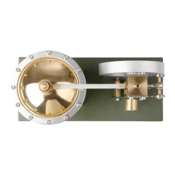 ENJOMOR Retro Metal Steam Engine with Boiler - Vertical Transparent Cylinder Steam Engine Model - STEM Toy