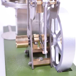 ENJOMOR Retro Metal Steam Engine with Boiler - Vertical Transparent Cylinder Steam Engine Model - STEM Toy