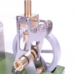 ENJOMOR Retro Metal Steam Engine with Boiler - Vertical Transparent Cylinder Steam Engine Model - STEM Toy