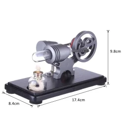 ENJOMOR Retro γ-shape Stirling Engine Kit Generator with LED Lights - STEM Toy