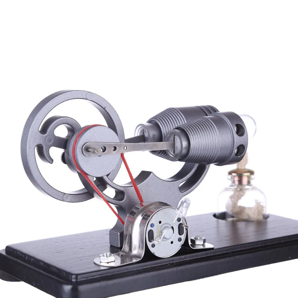 ENJOMOR Retro γ-shape Stirling Engine Kit Generator with LED Lights - STEM Toy