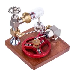 ENJOMOR Speed-Controlled Single Cylinder Stirling Engine Model with Ball Bearing Flywheel - STEM Toys