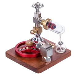 ENJOMOR Speed-Controlled Single Cylinder Stirling Engine Model with Ball Bearing Flywheel - STEM Toys